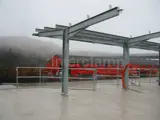 Safety barrier and handrails placed at a bus station in progress 