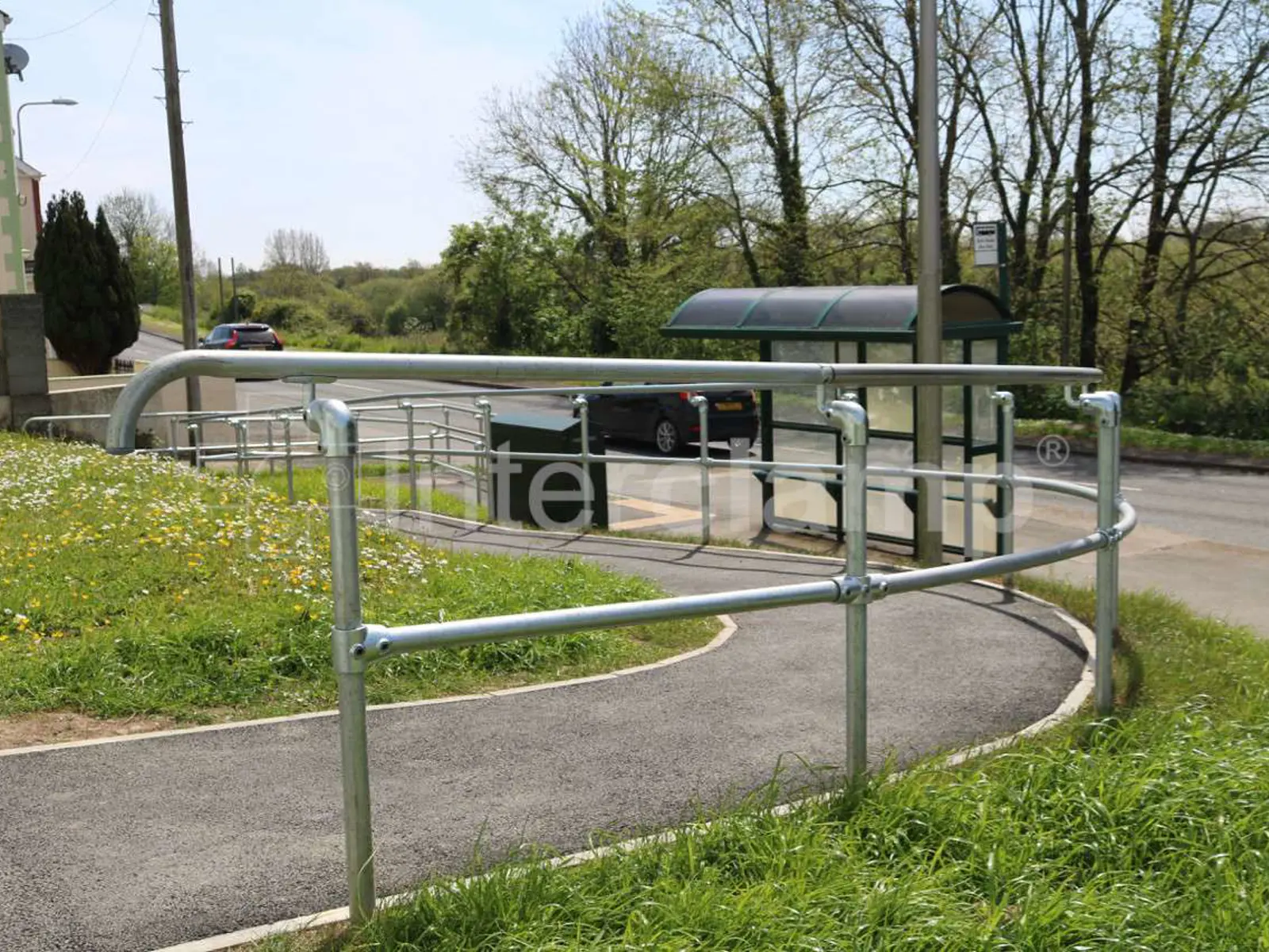 Attachable Arch For Ramp Railing Modular Disability Handrailing for Pedestrian Access Ramp