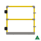 Interclamp full height self closing gate powder coated safety yellow