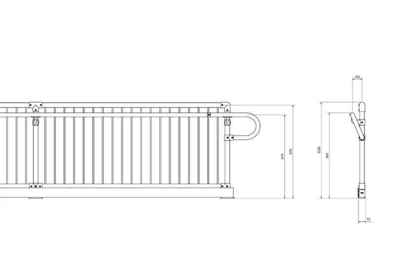 Interclamp® Safety Post 8060 - DDA Assist Barrier System - With Offset ...